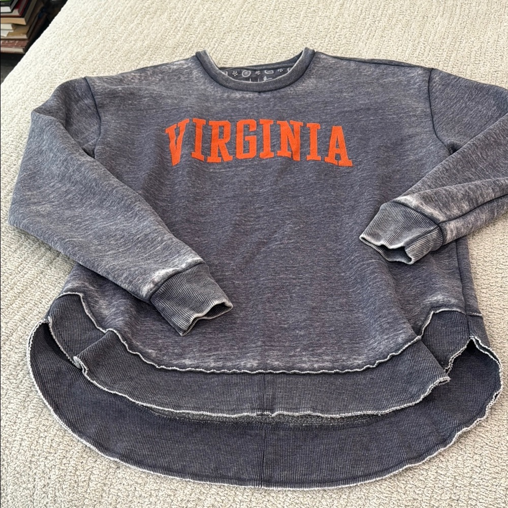 Pressbox Gray Sweatshirt with Orange Virginia Print